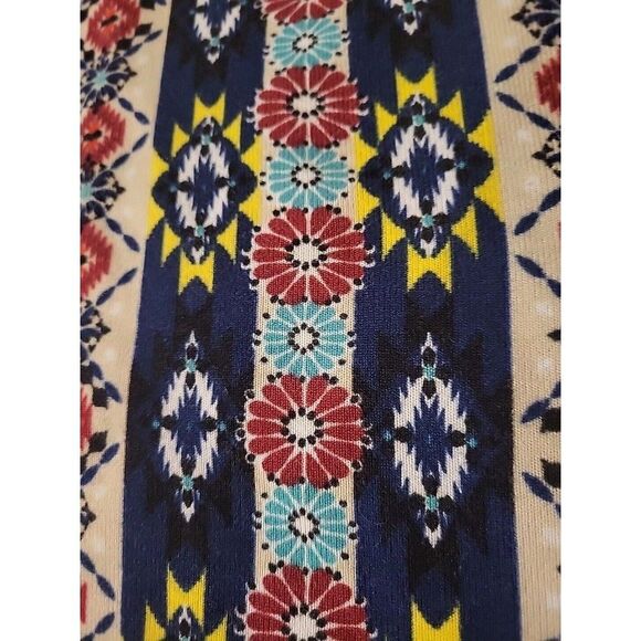 Win Win Womens Sz L Multi Color Knit Flare Bottom Tunic 3/4 Bell Sleeves Fall - Picture 6 of 10